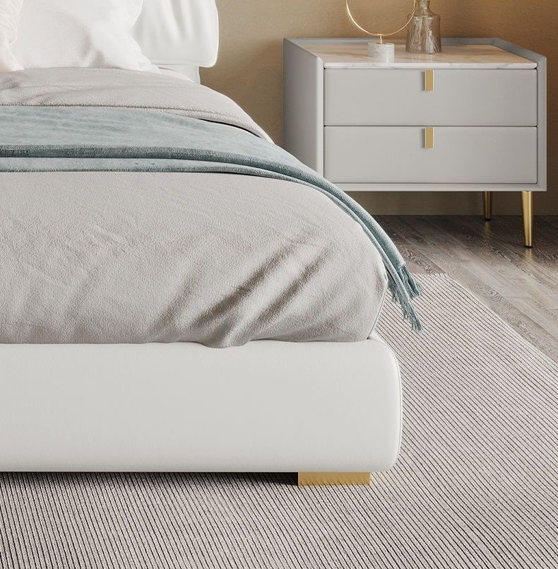 工艺储物柜轻奢岩板台面床头柜(811-25)￥1853【卡慕浠】3d椰棕a款